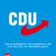 Satirisches Titelbild: CDU-Logo mit AfD-Pfeil. Frage: Was ist gefährlicher – die faschistische AfD oder eine CDU, die AfD-Politik macht?