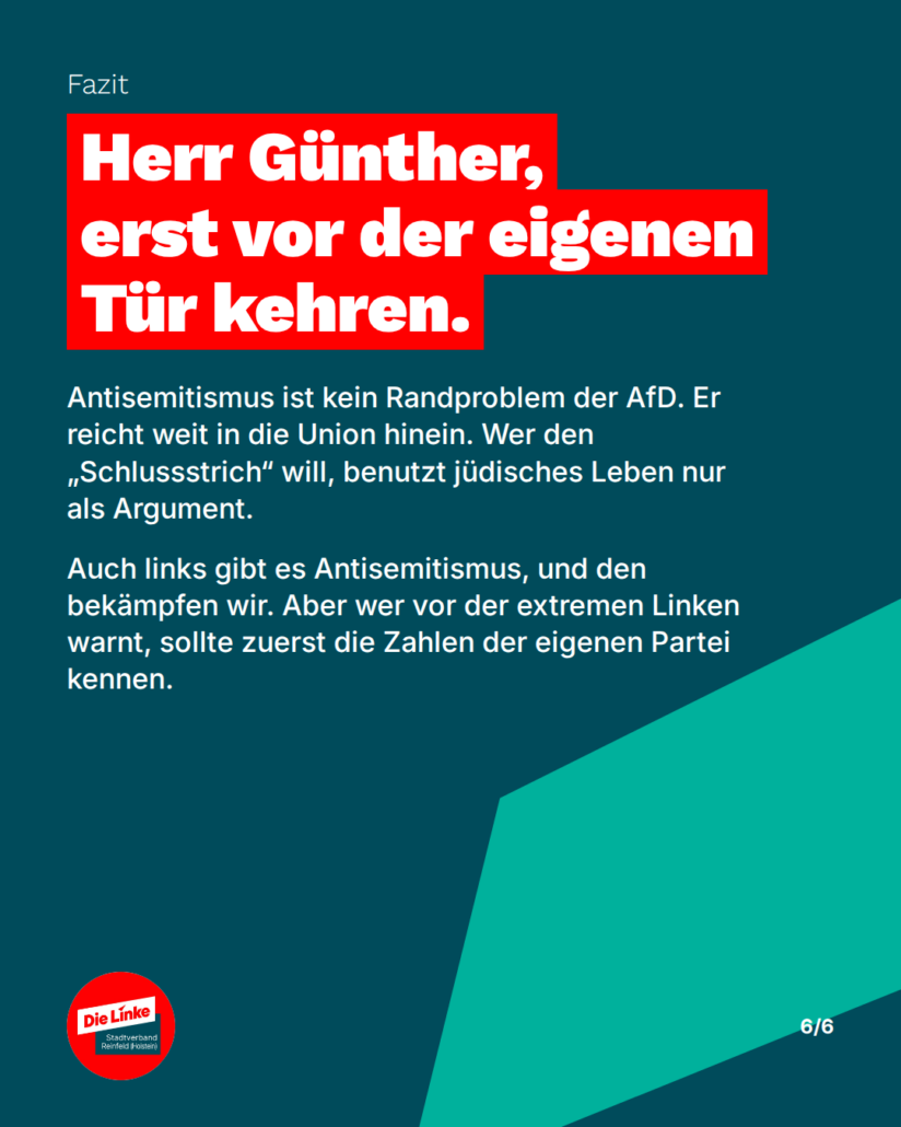 Fazit: Herr Günther, erst vor der eigenen Tür kehren.